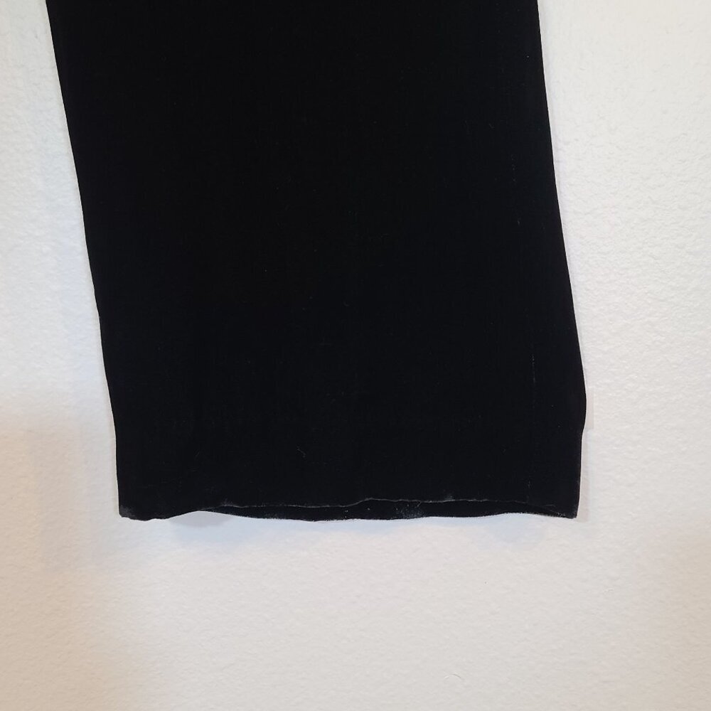Calvin Klein High Waisted Velvet Silk Blend‎ Black Dress Pants Boot Cut Size 6 - Picture 2 of 8
